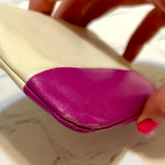 Celine Ivory & Purple Leather Keychain Wristlet - Picture 11 of 14